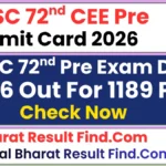 BPSC 72nd CEE Pre Admit Card 2026