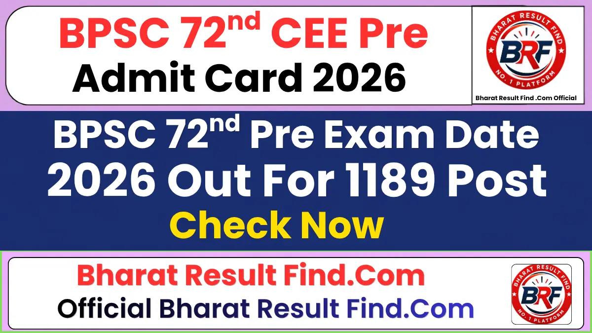 BPSC 72nd CEE Pre Admit Card 2026