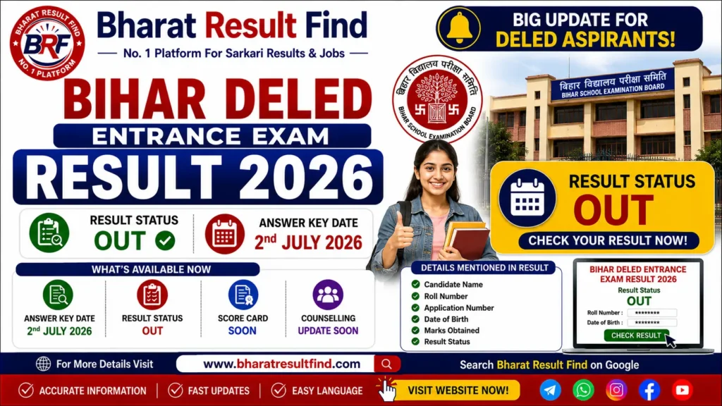 Bihar Deled Entrance Exam Result 2026