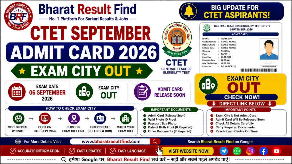 CTET September Admit Card 2026