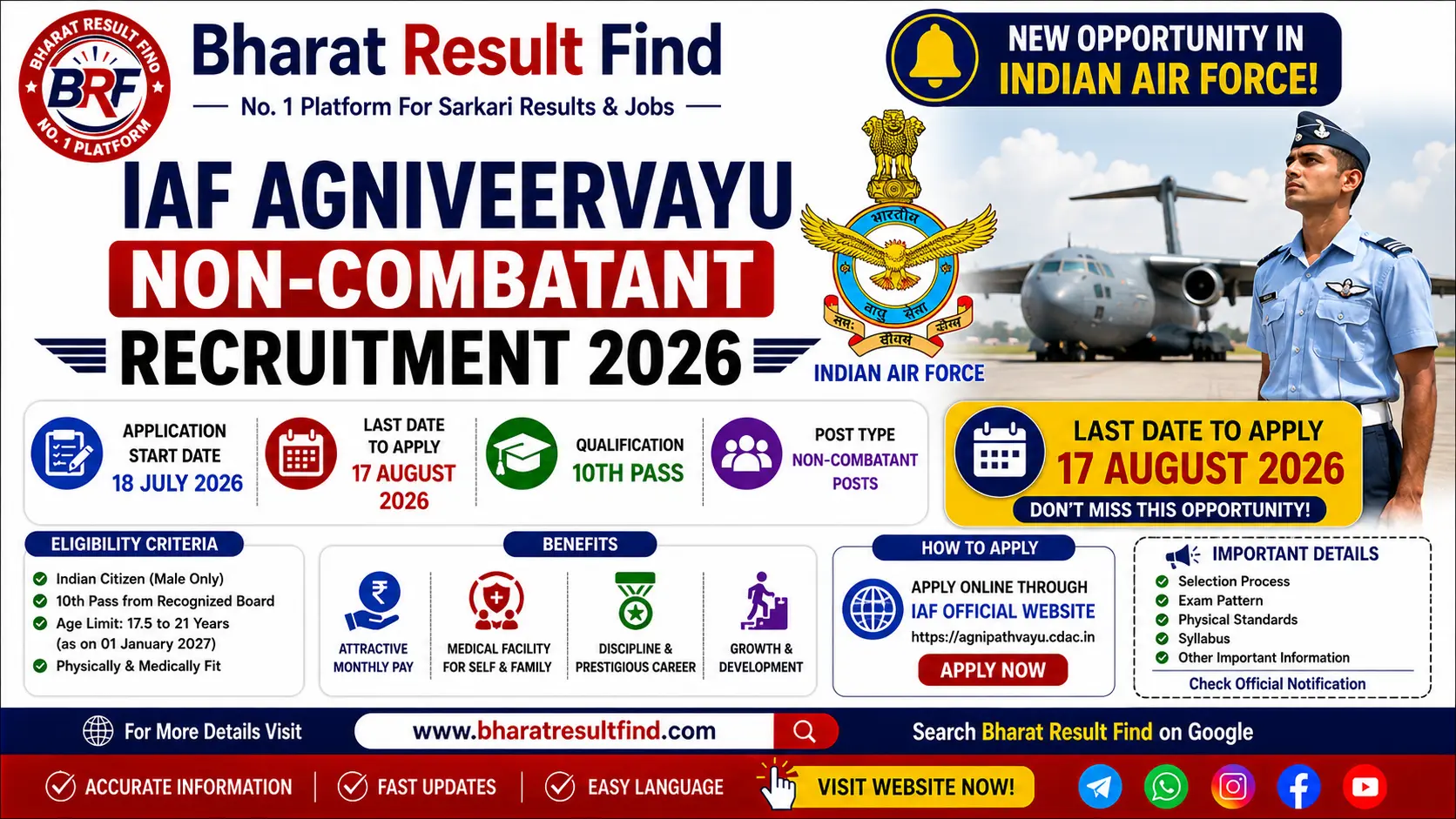 Indian Air Force Agniveer Vayu Non-Combatant Recruitment 2026